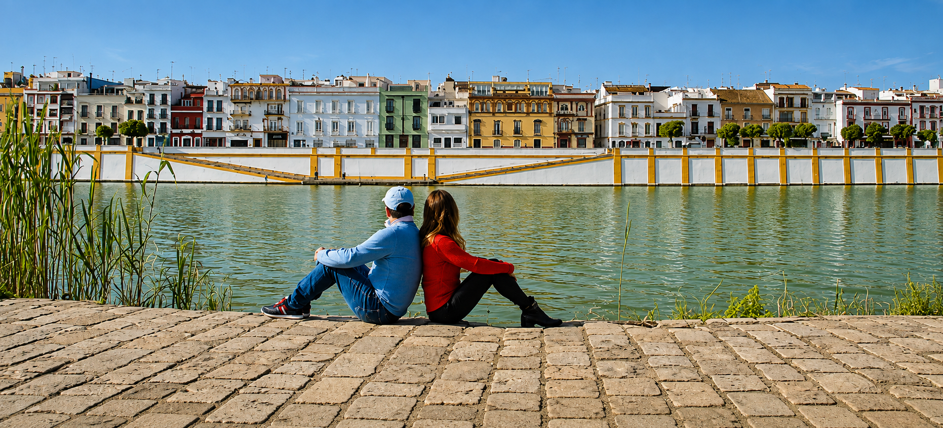 Las casas de Triana desde la orilla del Guadalquivir